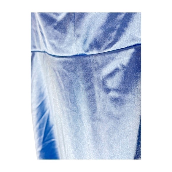 CITY STUDIO Blue Zip,Pocks, Slit Spaghetti Strap Full-Length Gown Dress Juniors - Picture 8 of 13